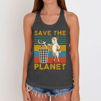 Save The Planet Women's Knotted Racerback Tank