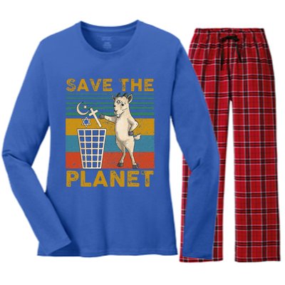 Save The Planet Women's Long Sleeve Flannel Pajama Set 