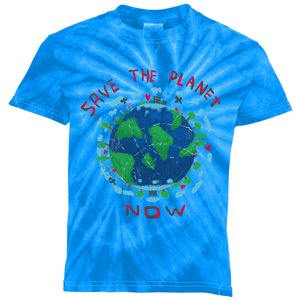 Save The Planet Earth Day Cute Drawing Gift Kids Tie-Dye T-Shirt