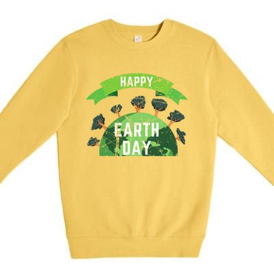 Save The Planet Happy Earth Day Nature Awareness Love Trees Gift Premium Crewneck Sweatshirt