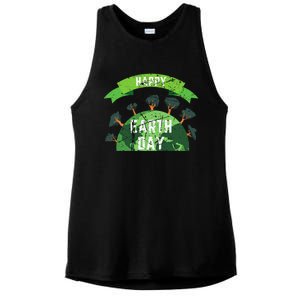 Save The Planet Happy Earth Day Nature Awareness Love Trees Gift Ladies PosiCharge Tri-Blend Wicking Tank