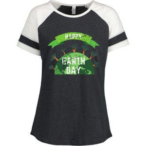 Save The Planet Happy Earth Day Nature Awareness Love Trees Gift Enza Ladies Jersey Colorblock Tee