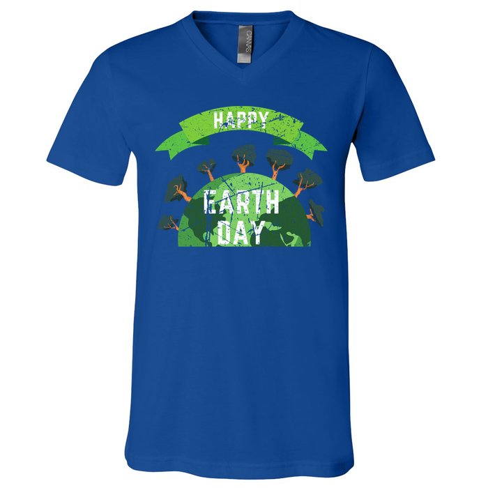 Save The Planet Happy Earth Day Nature Awareness Love Trees Gift V-Neck T-Shirt