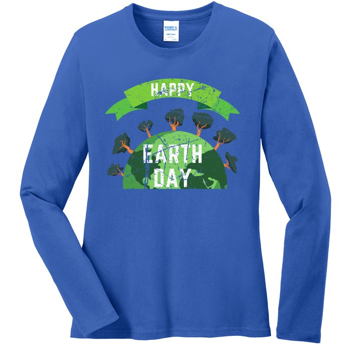 Save The Planet Happy Earth Day Nature Awareness Love Trees Gift Ladies Long Sleeve Shirt