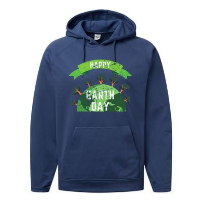 Save The Planet Happy Earth Day Nature Awareness Love Trees Gift Performance Fleece Hoodie