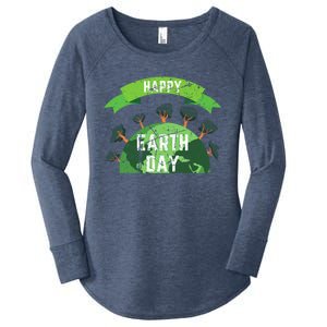 Save The Planet Happy Earth Day Nature Awareness Love Trees Gift Women's Perfect Tri Tunic Long Sleeve Shirt