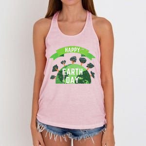 Save The Planet Happy Earth Day Nature Awareness Love Trees Gift Women's Knotted Racerback Tank