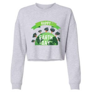 Save The Planet Happy Earth Day Nature Awareness Love Trees Gift Cropped Pullover Crew