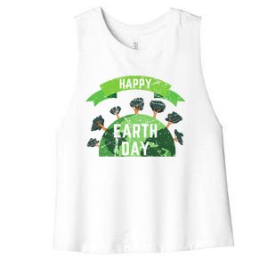 Save The Planet Happy Earth Day Nature Awareness Love Trees Gift Women's Racerback Cropped Tank