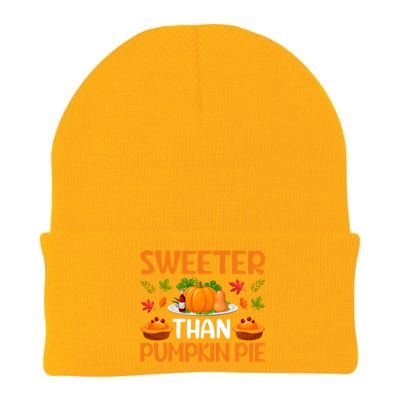 Sweeter Than Pumpkin Pie Turkey Family Matching Thanksgiving Gift Knit Cap Winter Beanie