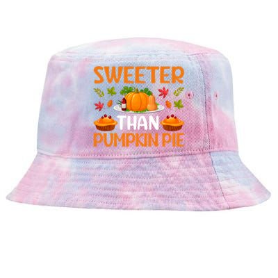 Sweeter Than Pumpkin Pie Turkey Family Matching Thanksgiving Gift Tie-Dyed Bucket Hat