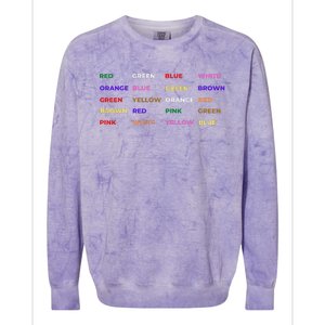 Stroop Test Psychology Neuroscience Geek Nerd Brain Colorblast Crewneck Sweatshirt