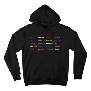 Stroop Test Psychology Neuroscience Geek Nerd Brain Hoodie