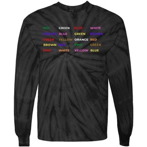 Stroop Test Psychology Neuroscience Geek Nerd Brain Tie-Dye Long Sleeve Shirt