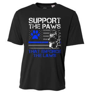 Support The Paws That Enforce The Laws German Shepherd Cooling Performance Crew T-Shirt