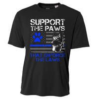 Support The Paws That Enforce The Laws German Shepherd Cooling Performance Crew T-Shirt