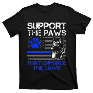 Support The Paws That Enforce The Laws German Shepherd T-Shirt