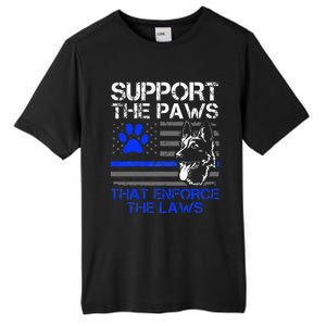 Support The Paws That Enforce The Laws German Shepherd Tall Fusion ChromaSoft Performance T-Shirt