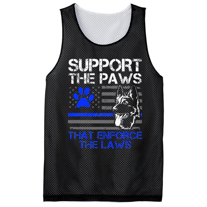 Support The Paws That Enforce The Laws German Shepherd Mesh Reversible Basketball Jersey Tank