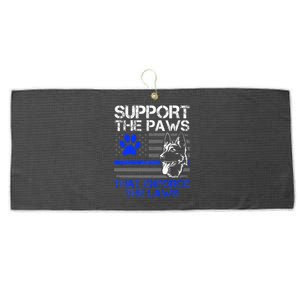 Support The Paws That Enforce The Laws German Shepherd Large Microfiber Waffle Golf Towel