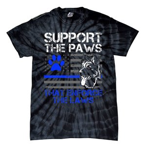 Support The Paws That Enforce The Laws German Shepherd Tie-Dye T-Shirt