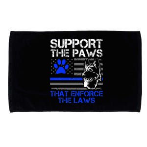 Support The Paws That Enforce The Laws German Shepherd Microfiber Hand Towel