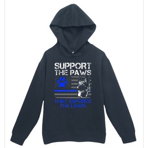 Support The Paws That Enforce The Laws German Shepherd Urban Pullover Hoodie