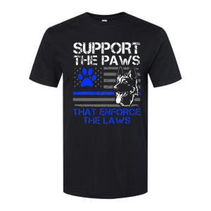 Support The Paws That Enforce The Laws German Shepherd Softstyle CVC T-Shirt