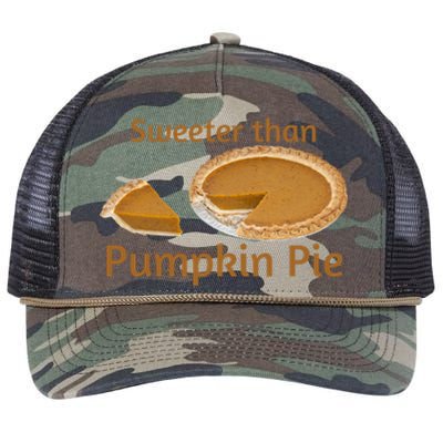 Sweeter Than Pumpkin Pie Funny Gift Retro Rope Trucker Hat Cap