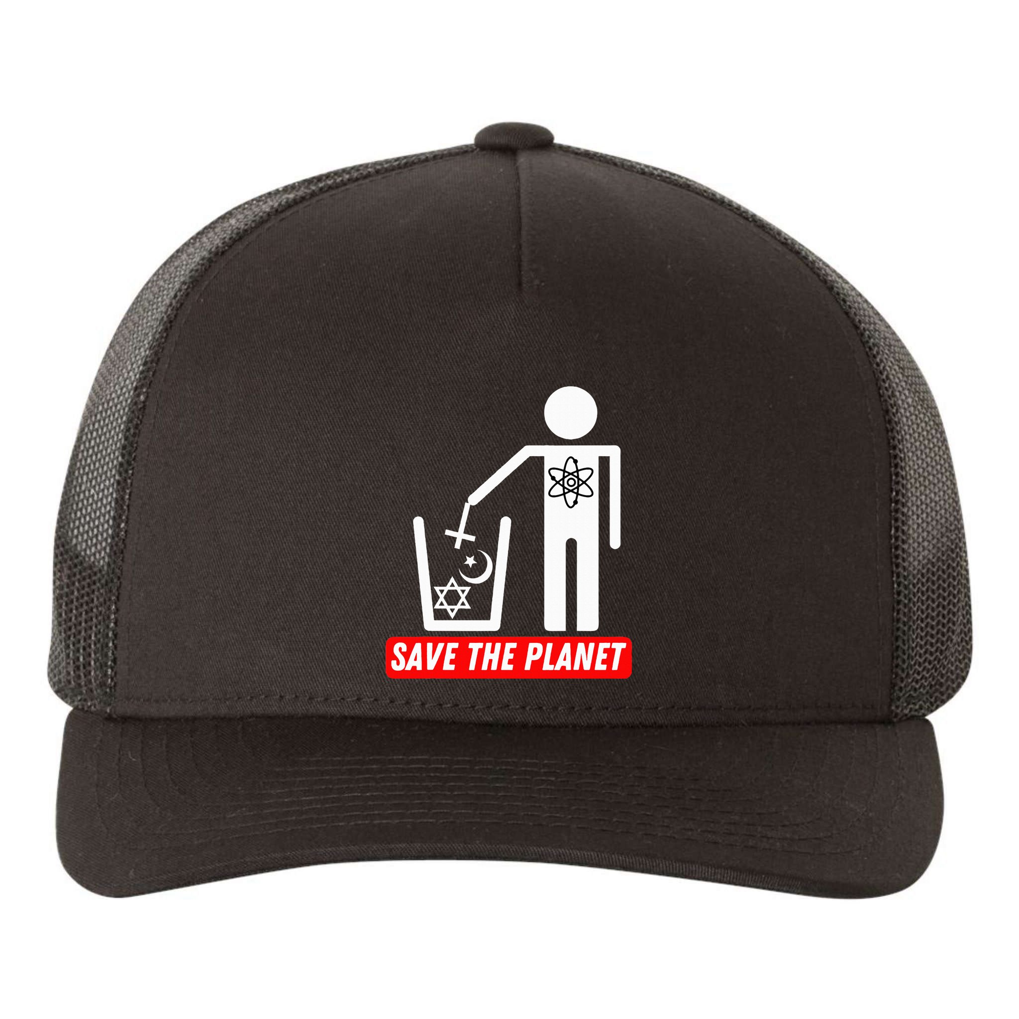 Save The Planet Humanist Anti Religion Atheist Atheism Yupoong Adult 5-Panel Trucker Hat