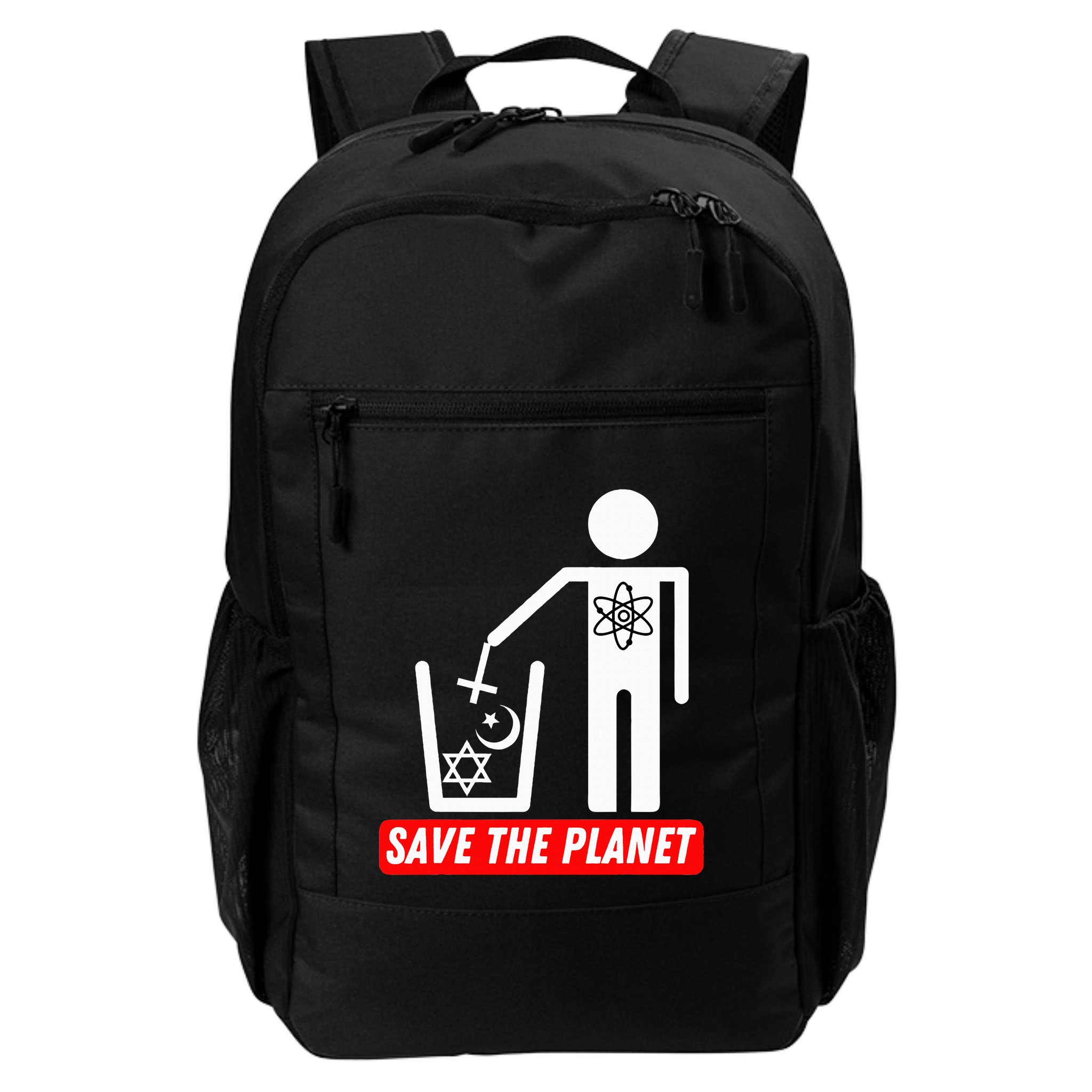 Save The Planet Humanist Anti Religion Atheist Atheism Backpack