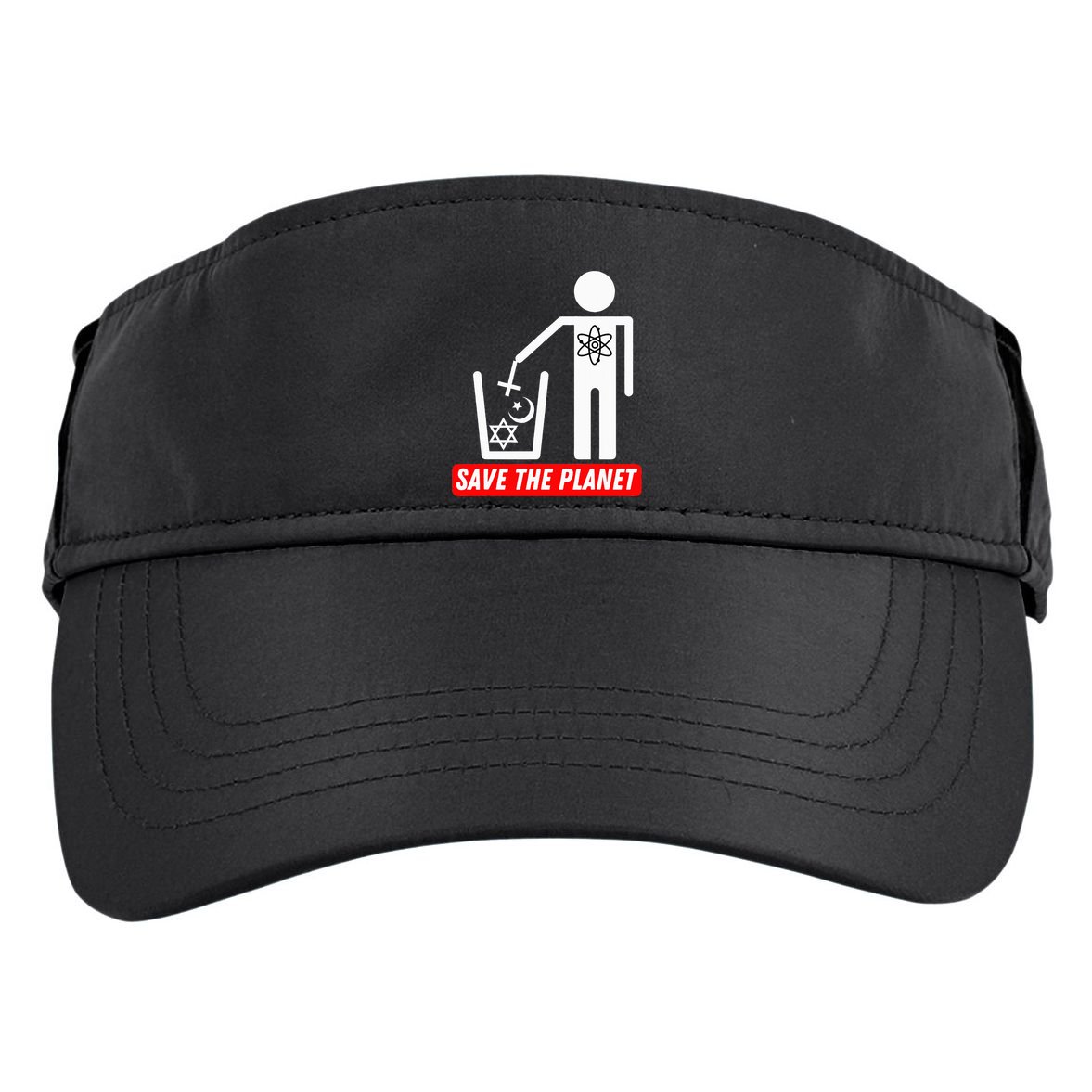 Save The Planet Humanist Anti Religion Atheist Atheism Adult Drive Performance Visor