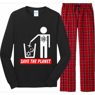 Save The Planet Humanist Anti Religion Atheist Atheism Long Sleeve Pajama Set