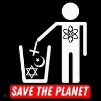 Save The Planet Humanist Anti Religion Atheist Atheism 16 in Basic Backpack