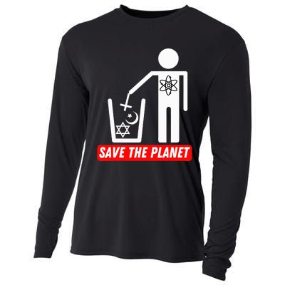 Save The Planet Humanist Anti Religion Atheist Atheism Cooling Performance Long Sleeve Crew