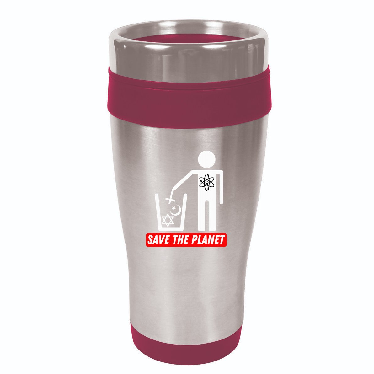 Save The Planet Humanist Anti Religion Atheist Atheism 16oz Travel Tumbler