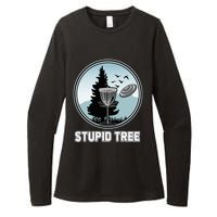 Stupid Tree Pinetree Sunset Funny Disc Frisbee Golf Player Womens CVC Long Sleeve Shirt