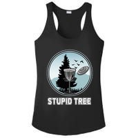 Stupid Tree Pinetree Sunset Funny Disc Frisbee Golf Player Ladies PosiCharge Competitor Racerback Tank