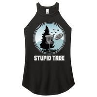 Stupid Tree Pinetree Sunset Funny Disc Frisbee Golf Player Women's Perfect Tri Rocker Tank