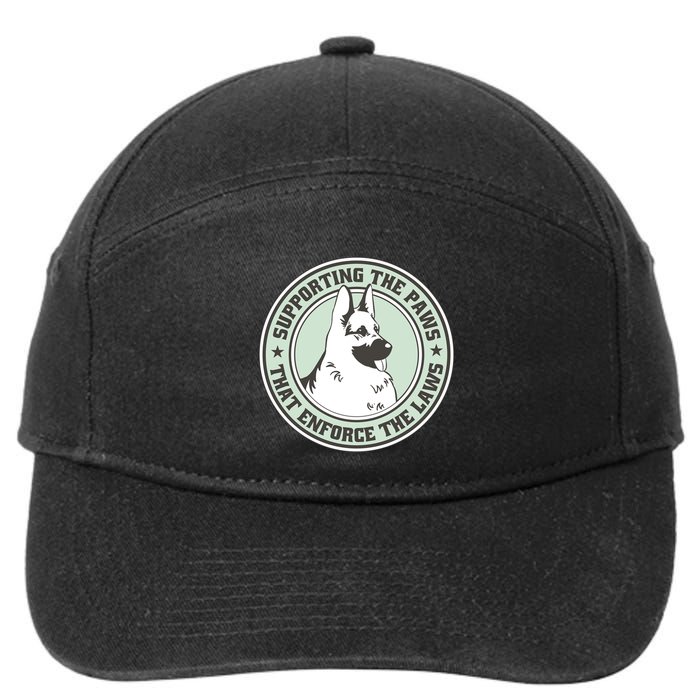Supporting The Paws That Enforce The Laws 7-Panel Snapback Hat