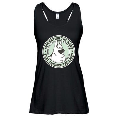 Supporting The Paws That Enforce The Laws Ladies Essential Flowy Tank