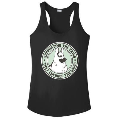 Supporting The Paws That Enforce The Laws Ladies PosiCharge Competitor Racerback Tank