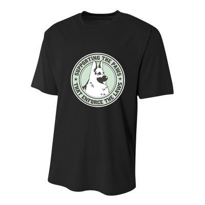 Supporting The Paws That Enforce The Laws Youth Performance Sprint T-Shirt