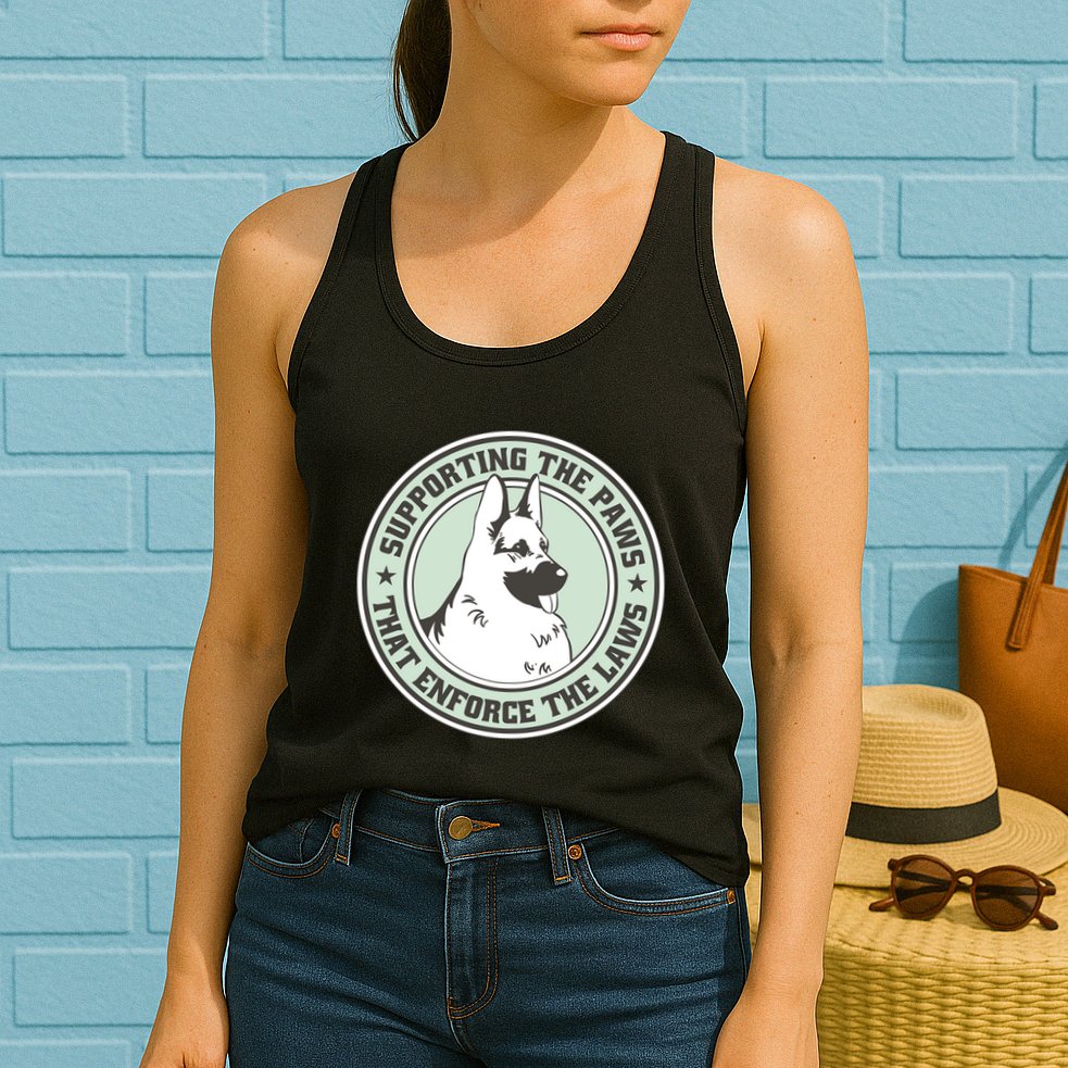 Supporting The Paws That Enforce The Laws Womens Tank Top