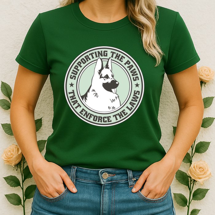Supporting The Paws That Enforce The Laws Womens T-Shirt