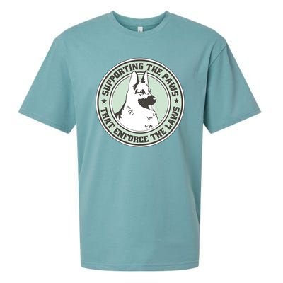 Supporting The Paws That Enforce The Laws Sueded Cloud Jersey T-Shirt