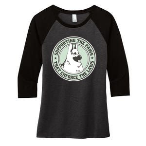 Supporting The Paws That Enforce The Laws Women's Tri-Blend 3/4-Sleeve Raglan Shirt