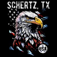 Schertz Texas Patriotic Eagle Usa Flag Cooling Performance Crew T-Shirt