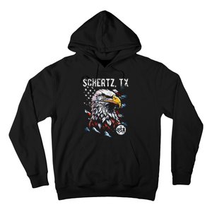 Schertz Texas Patriotic Eagle Usa Flag Hoodie