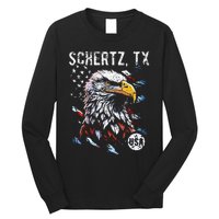 Schertz Texas Patriotic Eagle Usa Flag Long Sleeve Shirt